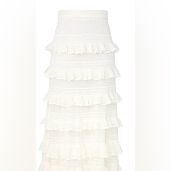 Zimmermann Skirt Wonderland Frill Knit Midi s 0 - Picture 3 of 5